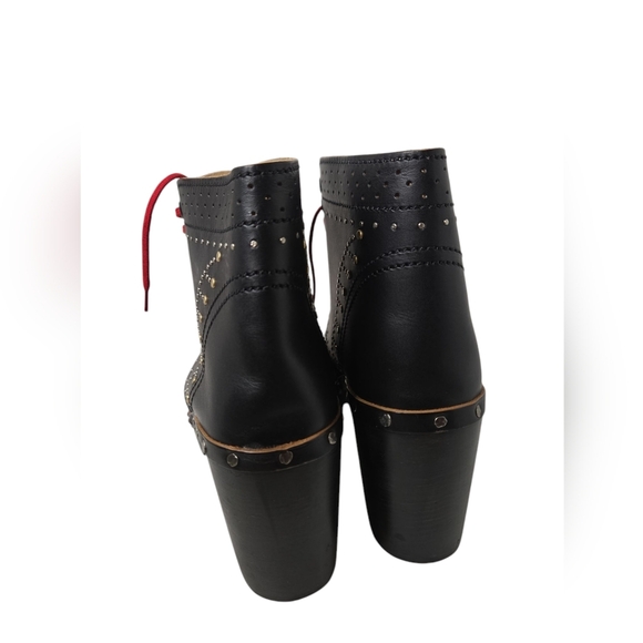 NEW Burberry Italy Riveted Studded Leather Heeled Clog Ankle Boots $1295 Size 40 - Picture 10 of 12
